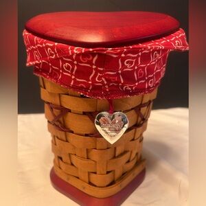 Longaberger Red and Tan Heart Basket